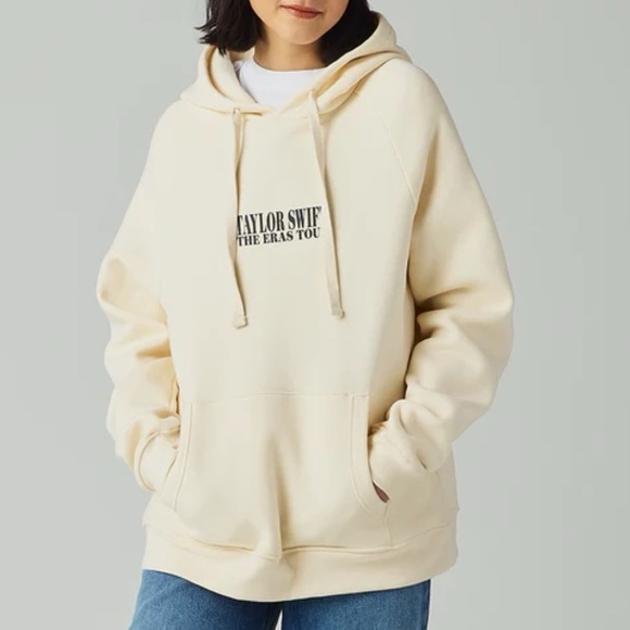 Taylor Swift Tops - Taylor Swift Eras Tour Hoodie Sweatshirt Graphic Fleece Large Cream Concert